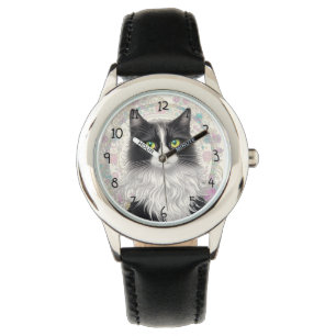 Adorable Cat and Flowers Watch