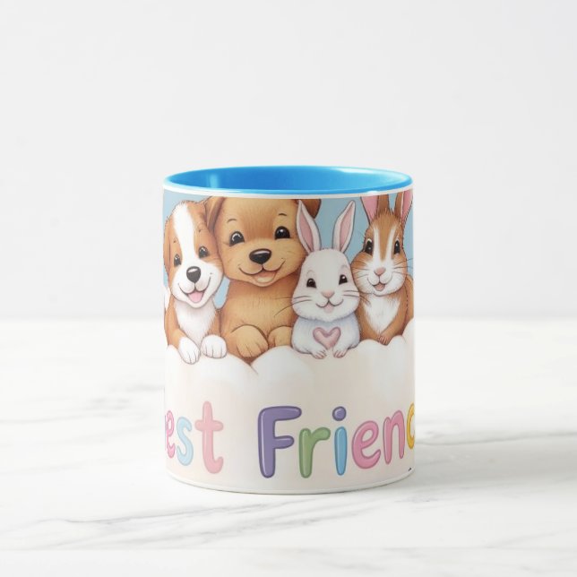 Adorable Cat Best Friends Forever Mug (Center)