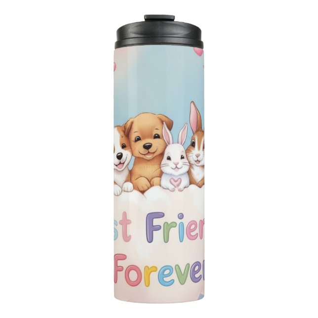 Adorable Cat Best Friends Forever Thermal Tumbler (Front)