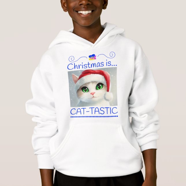 Adorable Cat Christmas Tee – Cat-tastic Holidays (Front)