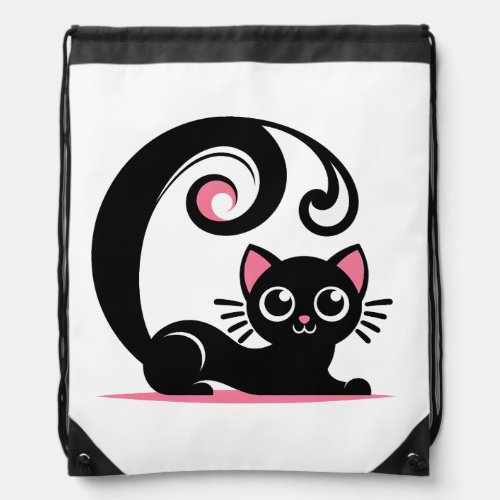 Adorable Cat Cuteness Galore Drawstring Bag
