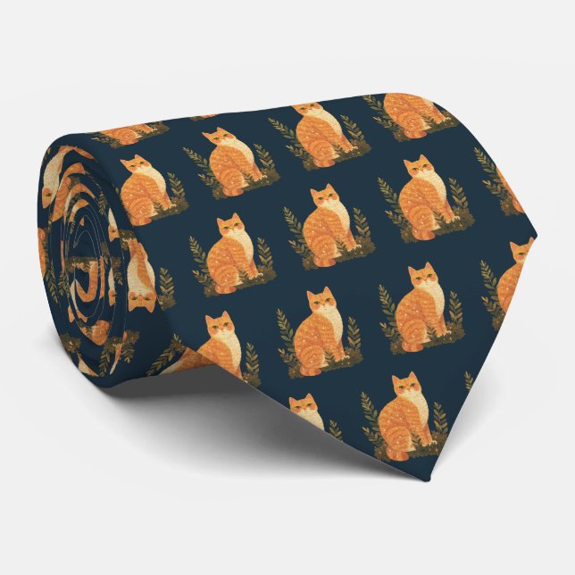 Adorable Cat Dad's Neck Tie (Rolled)