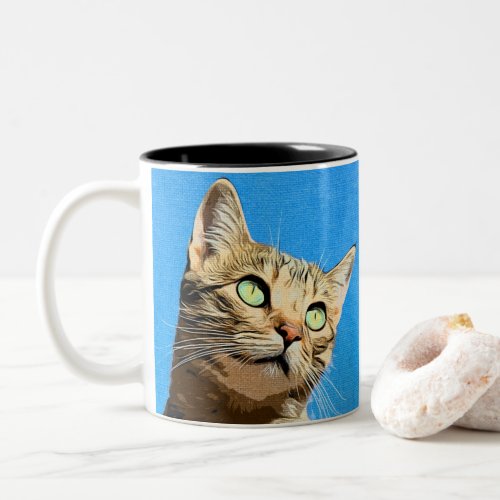 Adorable Cat Design Two_Tone Coffee Mug