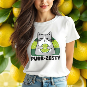 Adorable Cat Holding Lime Tri-Blend Shirt