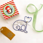 Adorable Cat Holiday Wire Christmas Ornament (Front)