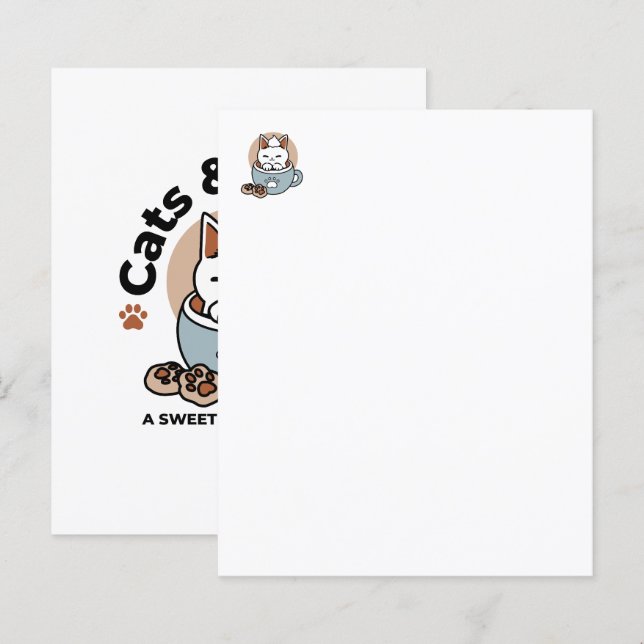 Adorable Cat in Mug Holiday Design - Cat & Cocoa (Front/Back)