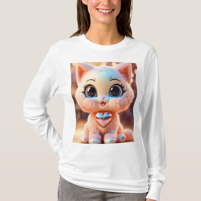 Adorable Cat Lover's T-Shir T-Shirt (Front)