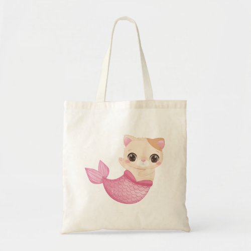 Adorable Cat Mermaid  1 Tote Bag