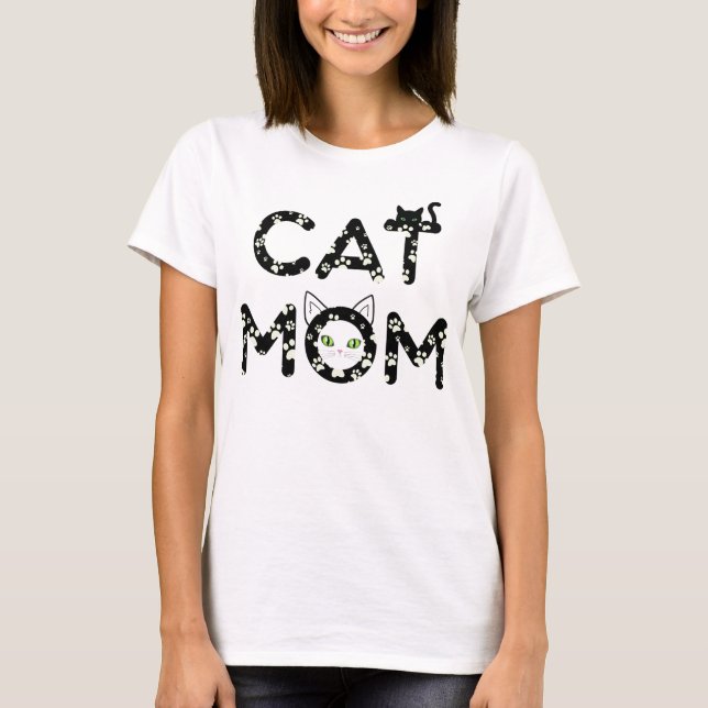 Adorable Cat Mom T-Shirt (Front)