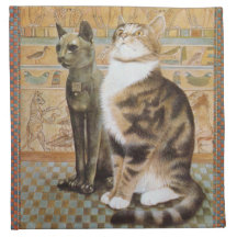 ADORABLE CAT PAINTED NAPKIN