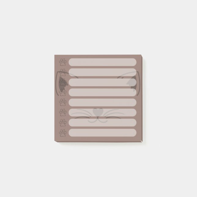 Adorable Cat Personalized Post-it Notes (Front)