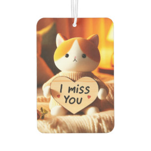 Adorable Cat Plush with Heartfelt Message Air Freshener