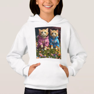 Adorable Cat Print T-Shirt for Kids - Fun & Stylis Hoodie