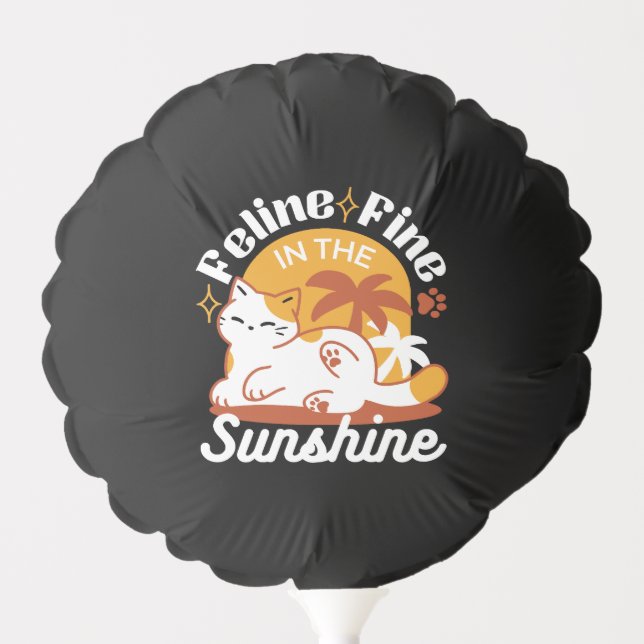 Adorable Cat Relaxing in the Sunshine – Summer Pet Balloon (Front)