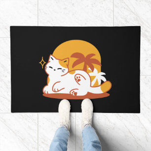 Adorable Cat Relaxing in the Sunshine – Summer Pet Doormat