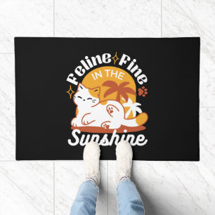 Adorable Cat Relaxing in the Sunshine – Summer Pet Doormat