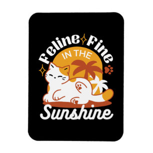 Adorable Cat Relaxing in the Sunshine – Summer Pet Magnet