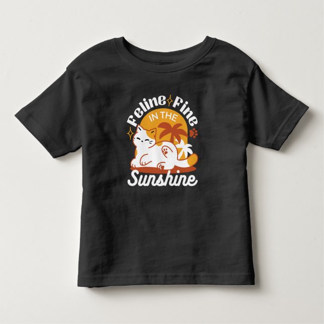 Adorable Cat Relaxing in the Sunshine – Summer Pet Toddler T-shirt (Front)