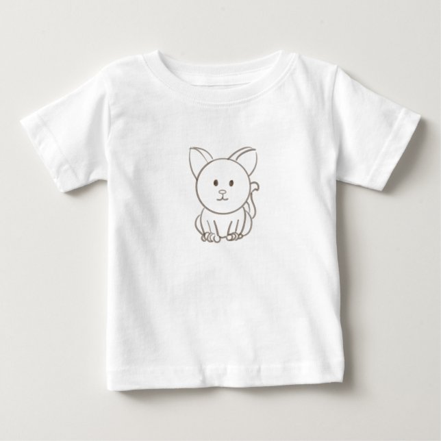 Adorable cat sketch baby T-Shirt (Front)