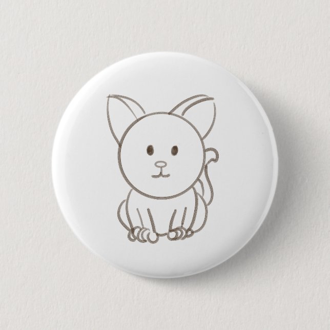 Adorable cat sketch button (Front)