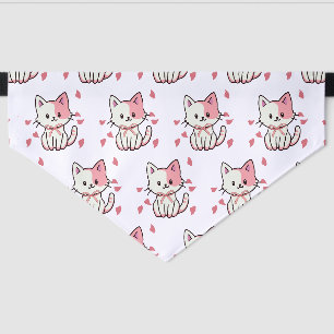 Adorable Cat with Bow Pet Bandana Collar