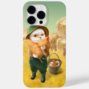 Adorable Cat with Hen on Farm Case-Mate iPhone 14 Pro Max Case