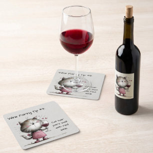 Adorable Cat With Wine Coaster