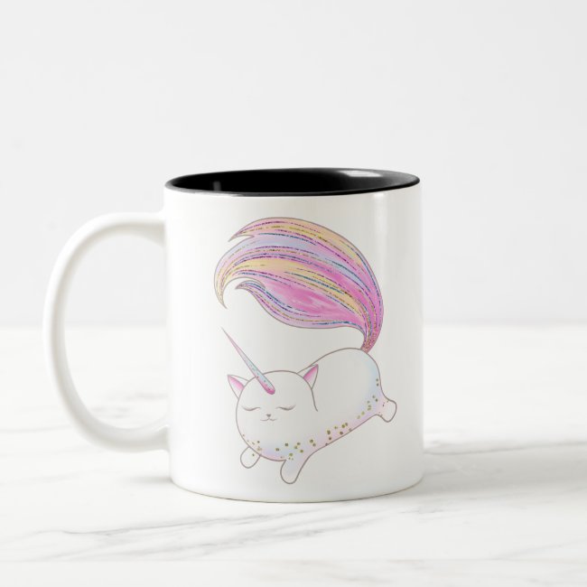 Adorable Caticorn Two-Tone Coffee Mug