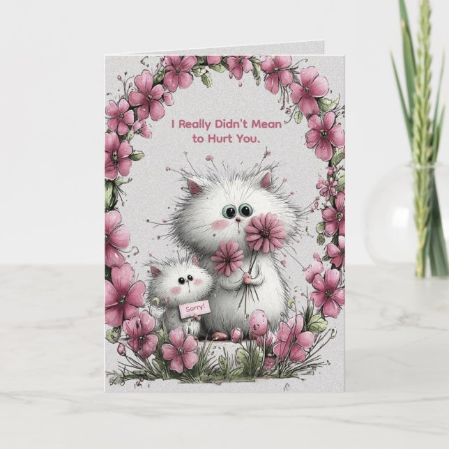 Adorable Cats Apology Greeting Card (Front)