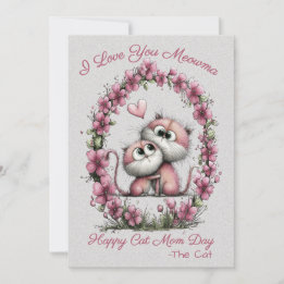 Adorable Cats Cat Mom Greeting Card