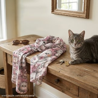 Adorable Cats Collage Scarf