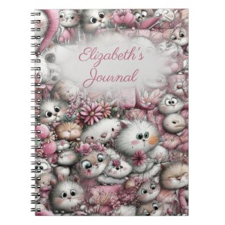 Adorable Cats Collage Spiral Notebook