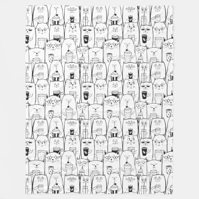 Adorable Cats Fleece Blanket (Front)