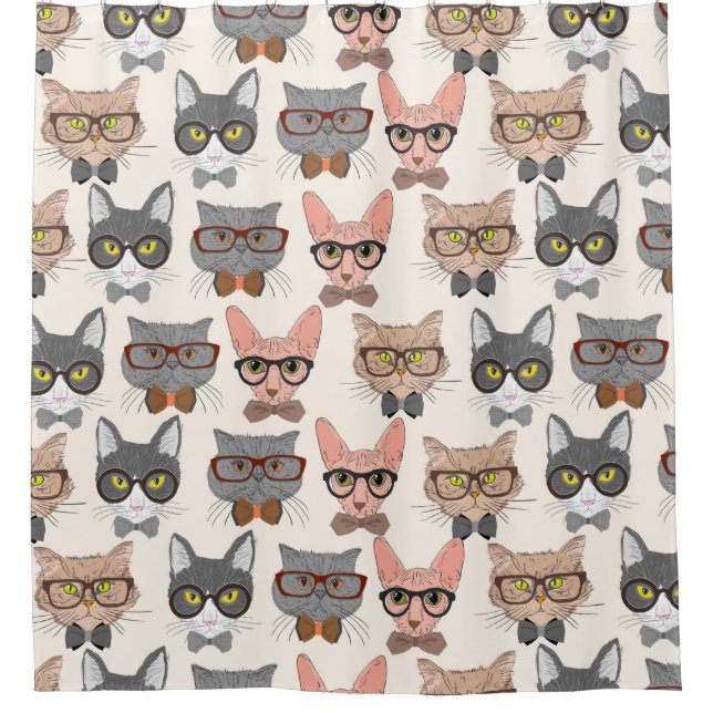 Adorable  Cats Pattern Shower Curtain (Front)