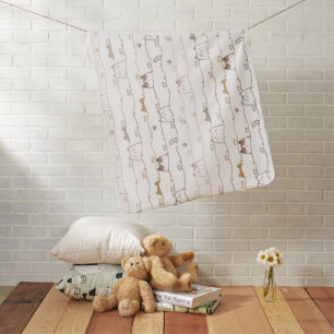 Adorable Cats Peeking Over Hearts Baby Blanket