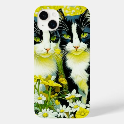 Adorable Cats sitting in a field of Daisies  Case_Mate iPhone 14 Plus Case