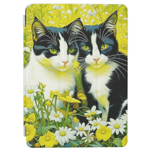 Adorable Cats sitting in a field of Daisies  iPad Air Cover