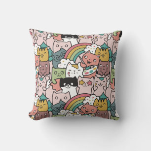 Adorable Cats Throw Pillow