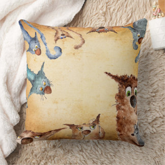 Adorable cats throw pillow
