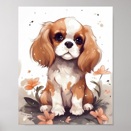 Adorable Cavalier King Charles Spaniel Cute Dog Poster