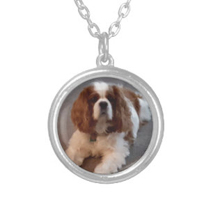 Adorable Cavalier King Charles Spaniel Silver Plated Necklace