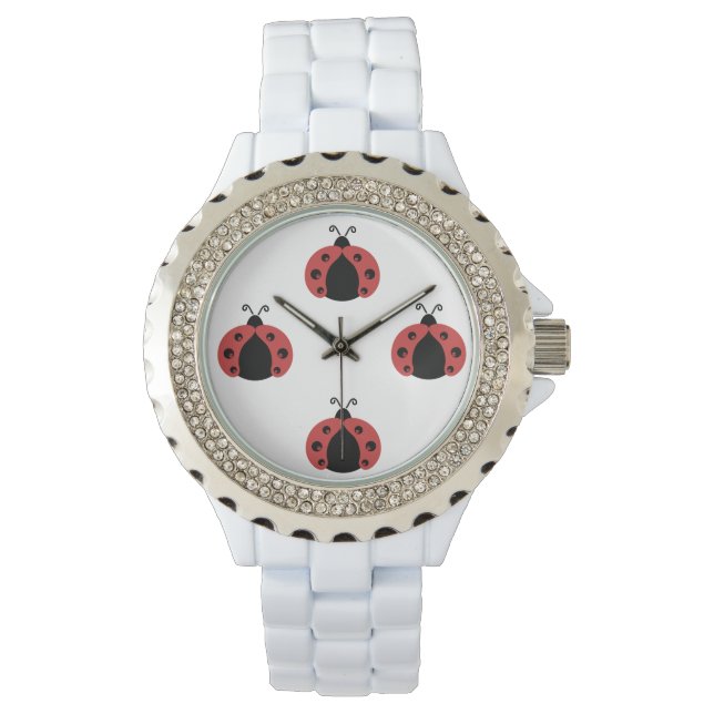Adorable cheerful cute girly ladybugs watch (Front)
