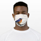 Adorable Cheerful Eastern Bluebird Adult Cloth Face Mask (Worn)