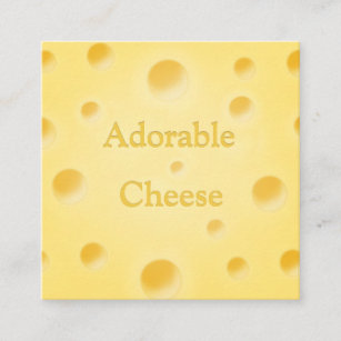 Adorable Cheese Charming Cheese Slice  Square Business Card