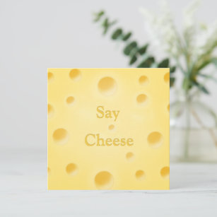 Adorable Cheese Slice Charming Pale Yellow Custom Note Card