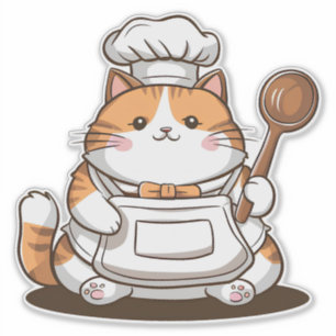 Adorable Chef Cat Sticker