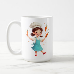 Adorable Chef Girl Mug with Carrots Design