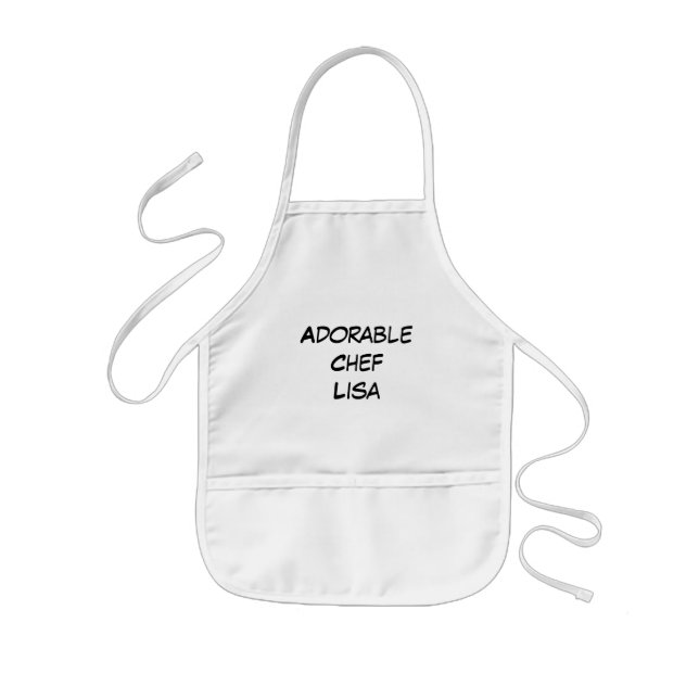 Adorable Chef Liza Custom Text Kids' Apron (Front)