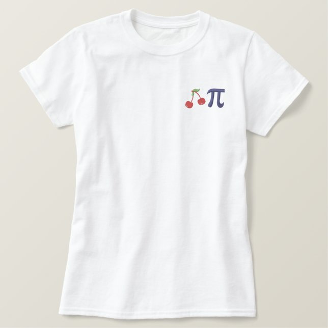 Adorable Cherry Pi Embroidered Tees (Design Front)
