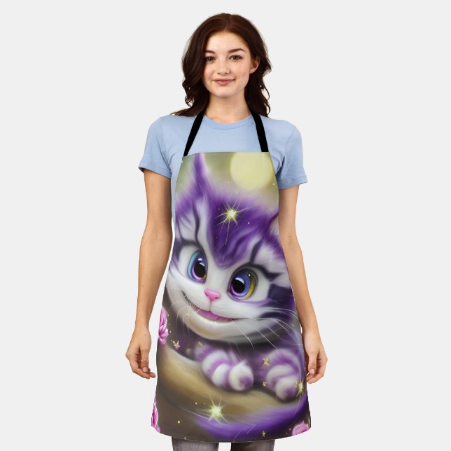 Adorable Cheshire Kitten Apron (Worn)